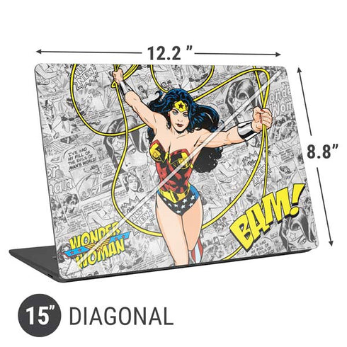 DC Comics Wonder Woman Classic Action Pose Universal Laptop 15in (12.2 x 8.8in) Skin